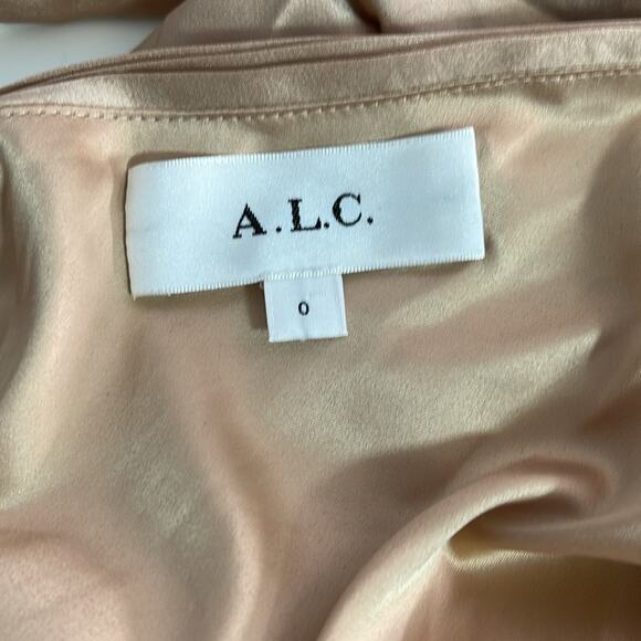 A.L.C. Delfine Pleated One Shoulder Midi Dress in Bella Size 0 - Picture 8 of 11